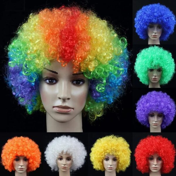 Wig Fluffy Extend Hairs Lightweight Ombre Curly Wigs Clown Fancy Dress Hair Props Party Wig for Adult