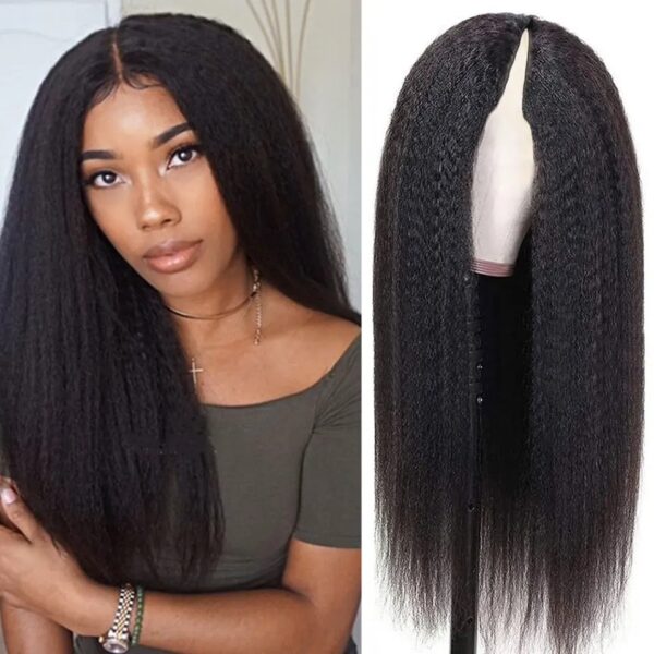 Straight U V Part Wig Human Hair No Leave Out U Part Brazilian Yaki Straight Machine Made Human Hair Wigs For Women Virgin