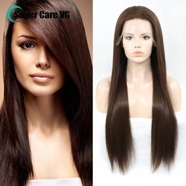 Top Medical Wigs For Cancer Patients Glueless Hand Tied Human Hair Full Lace Wigs European Hair Jewish Wig Medium Brown