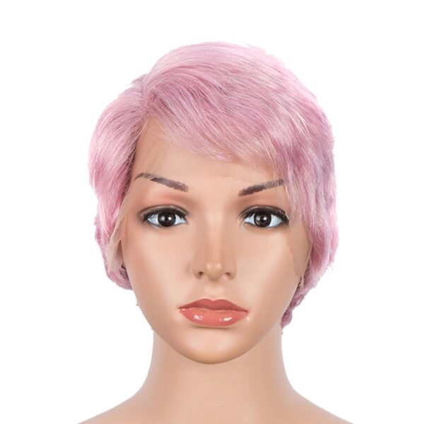 Short Pixie Cut Straight Bob 100% Human Hair Wigs With Bangs For Women Brazilian Remy Hair Natural Brown Colored Wigs - Image 5