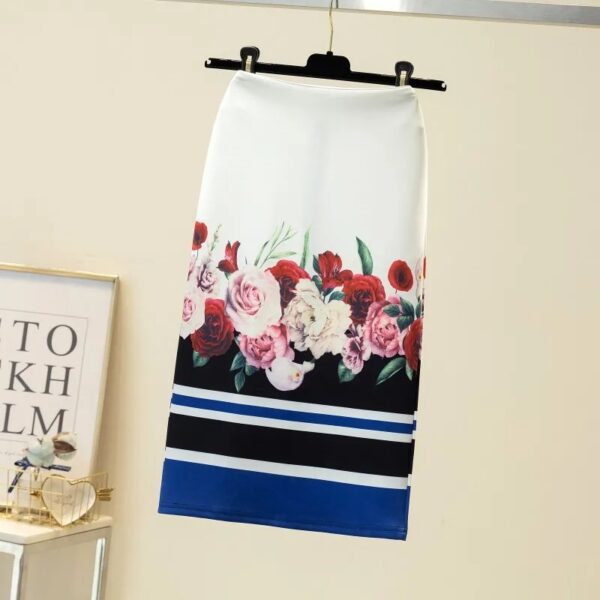 Skirts For Women Vintage Flower Print Bodycon Pencil Skirt Slim Midi Sexy Elegant Bag Hip Bandage Kawaii Lolita Short Saias - Image 11