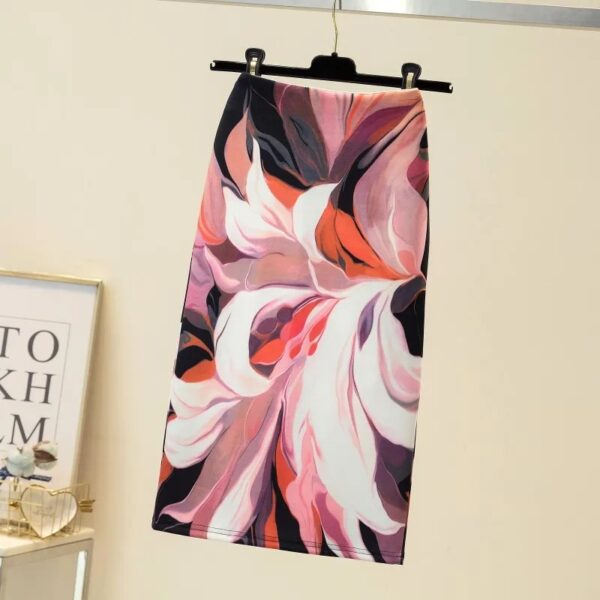 Skirts For Women Vintage Flower Print Bodycon Pencil Skirt Slim Midi Sexy Elegant Bag Hip Bandage Kawaii Lolita Short Saias - Image 13
