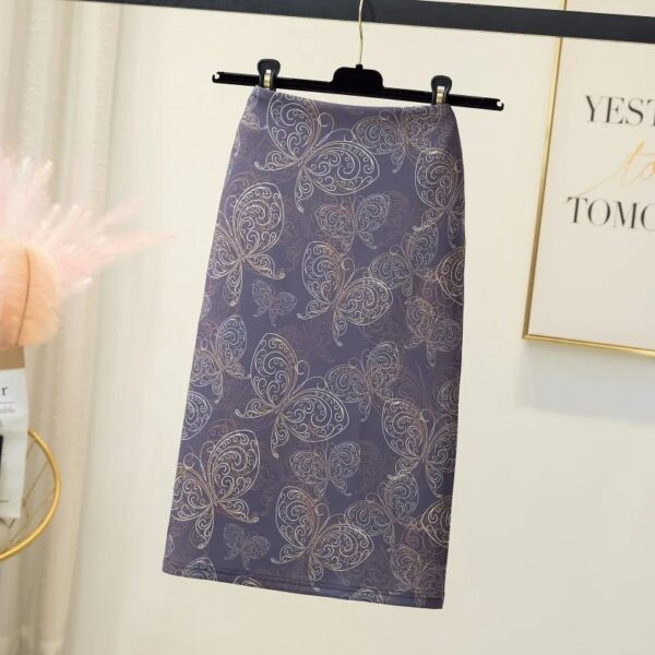 Skirts For Women Vintage Flower Print Bodycon Pencil Skirt Slim Midi Sexy Elegant Bag Hip Bandage Kawaii Lolita Short Saias - Image 17
