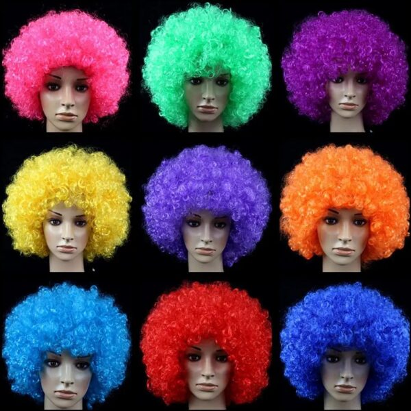 Wig Fluffy Extend Hairs Lightweight Ombre Curly Wigs Clown Fancy Dress Hair Props Party Wig for Adult - Image 3
