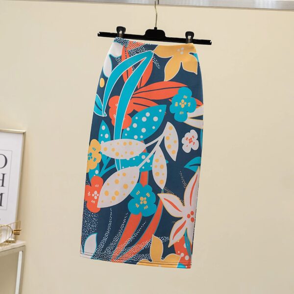 Skirts For Women Vintage Flower Print Bodycon Pencil Skirt Slim Midi Sexy Elegant Bag Hip Bandage Kawaii Lolita Short Saias - Image 26