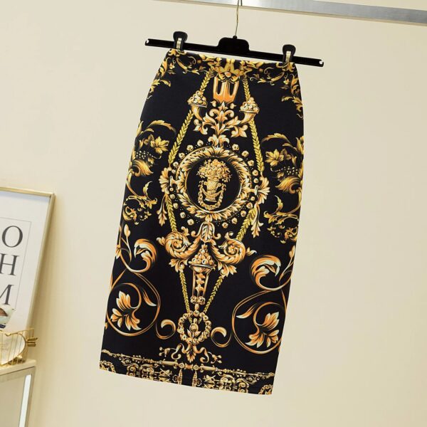 Skirts For Women Vintage Flower Print Bodycon Pencil Skirt Slim Midi Sexy Elegant Bag Hip Bandage Kawaii Lolita Short Saias - Image 4