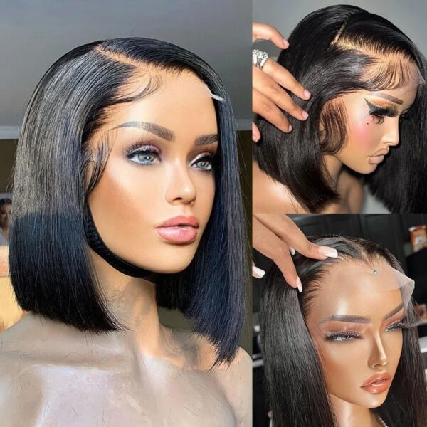 Lace Front Wig Human Hair Straight 180% Full Density 13x4 HD Transparent Lace Frontal Wigs bob hair lace front wig For Women
