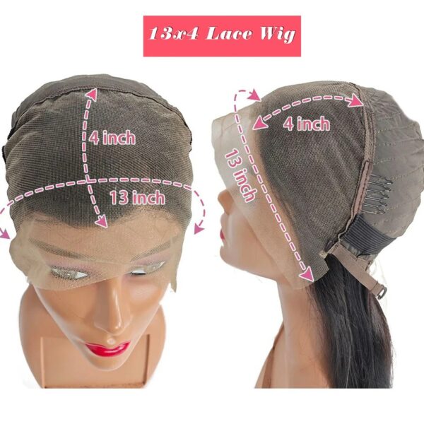 Lace Front Wig Human Hair Straight 180% Full Density 13x4 HD Transparent Lace Frontal Wigs bob hair lace front wig For Women - Image 4