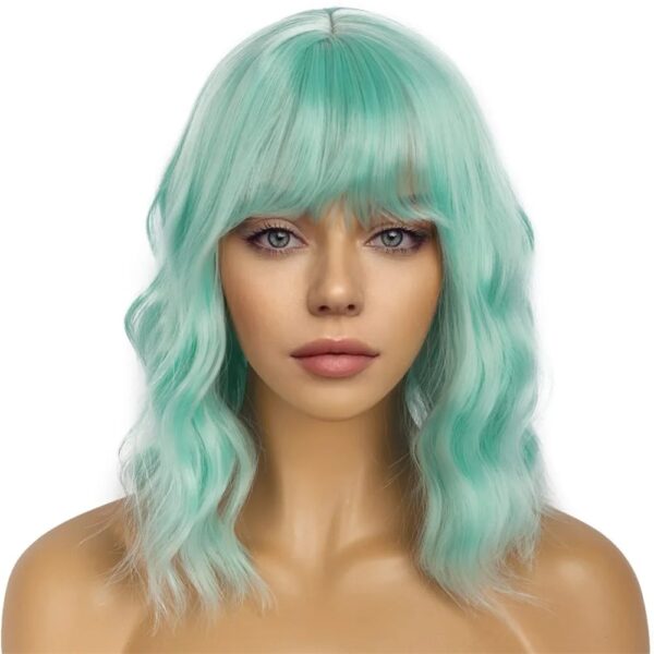 Synthetic Hair Women Pink BOB Wigs Short Curly Heat Resistant Party Wig - Image 4