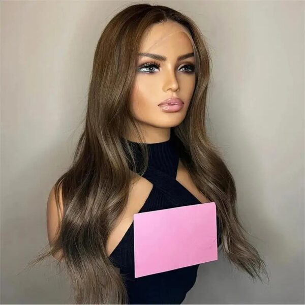 Long Soft Ombre Blond Wave 5x5 Silk Base 28inch Glueless Jewish Human Hair Wig With Baby Hair HD Lace European Hair Preplucked - Image 4