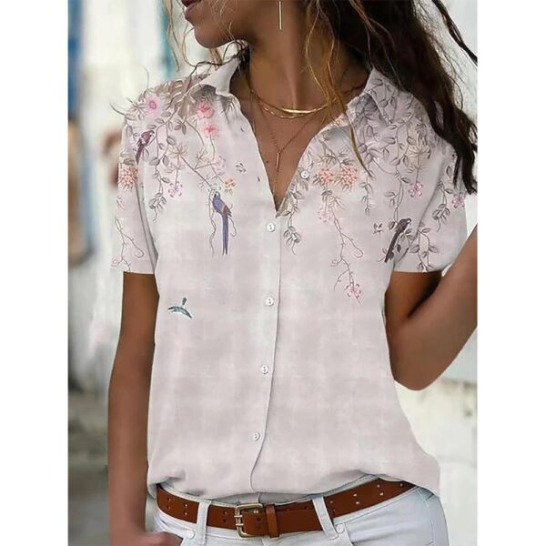 Summer Women's Pure Green Short-Sleeved Loose Shirt New Designs Single-Breasted Tops Blouses Comfortable Women's Clothing - Image 10