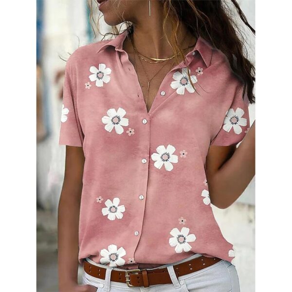 Summer Women's Pure Green Short-Sleeved Loose Shirt New Designs Single-Breasted Tops Blouses Comfortable Women's Clothing - Image 13