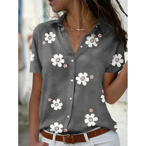 Summer Women's Pure Green Short-Sleeved Loose Shirt New Designs Single-Breasted Tops Blouses Comfortable Women's Clothing - Image 15
