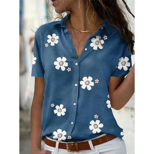 Summer Women's Pure Green Short-Sleeved Loose Shirt New Designs Single-Breasted Tops Blouses Comfortable Women's Clothing - Image 16