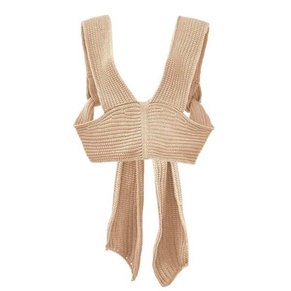 Sleeveless Knitted Crop Sweater Sexy Autumn Summer Fashion Vest Black Casual White Jumper Top Female Pullover - Image 10