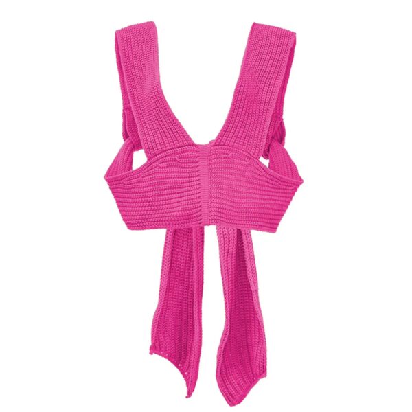 Sleeveless Knitted Crop Sweater Sexy Autumn Summer Fashion Vest Black Casual White Jumper Top Female Pullover - Image 11