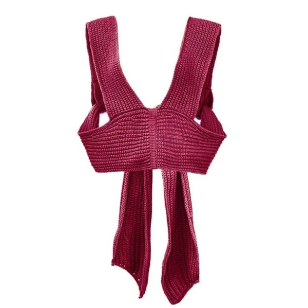 Sleeveless Knitted Crop Sweater Sexy Autumn Summer Fashion Vest Black Casual White Jumper Top Female Pullover - Image 13