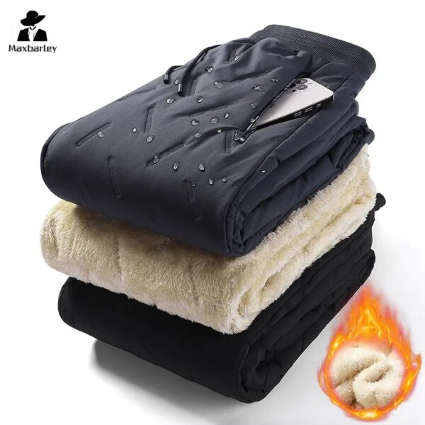New thickened super warm casual outdoor sports jogging pants men's comfortable Large size down pants - Image 2