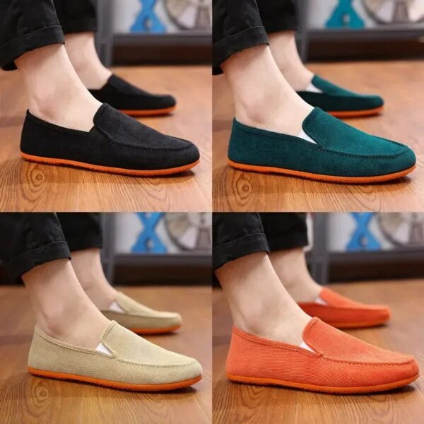 Man's Big Size Loafers Shoes Flats Slippers Fabric Slip-on Men Gommino Driving Shoes Fashion Summer Style Soft Male Moccasins