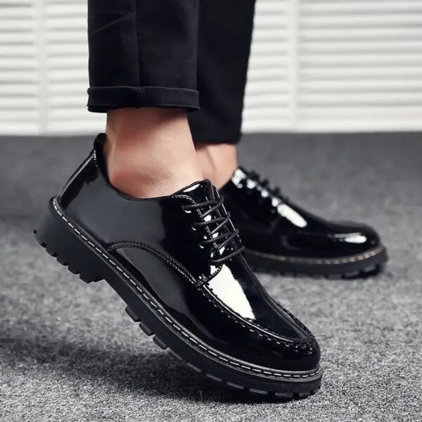 Men Casual Formal Leather Shoes Autumn New Fashion Business Oxford Party Wedding Men Casual Thick Soled Black Derby Shoes