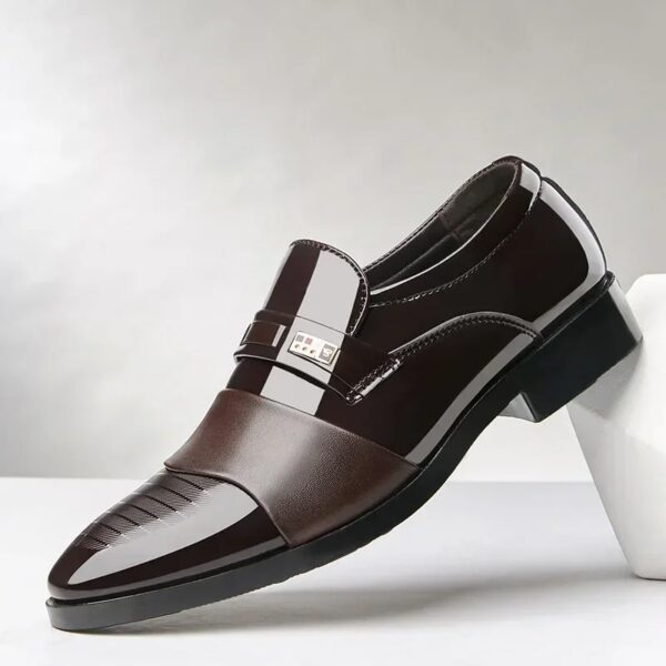 Leather Shoes for Men Wedding Formal Oxfords Business Casual Office Work Shoes for Men Classic Luxury Pointy Men's Dress Shoes - Image 3