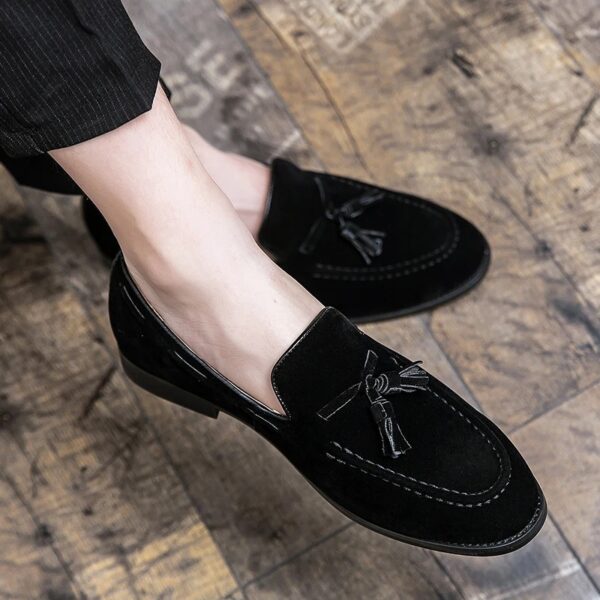 Loafers Men Brown Green Flock Fringe Casual Breathable Slip-On Solid Shoes for Men