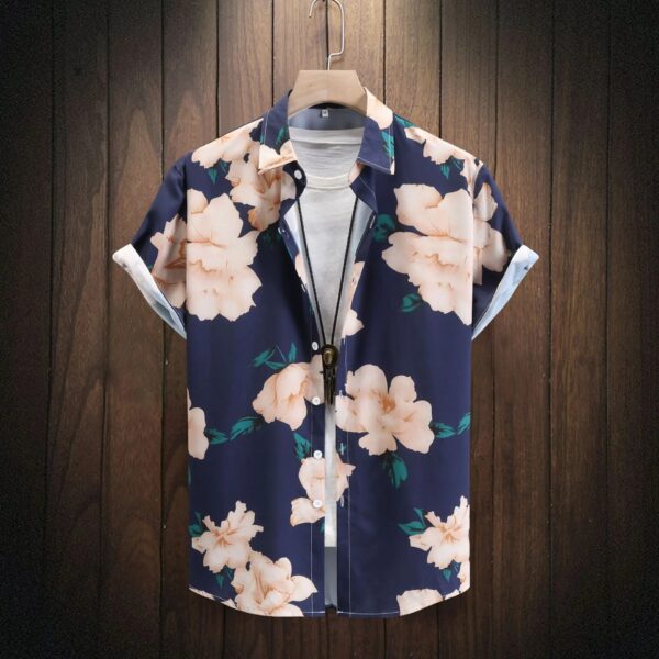 Hawaiian shirt for men's casual loose flower 3D printed shirt for men's beach vacation plus size men's short sleeved shirt