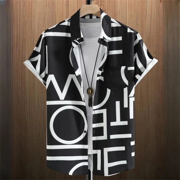 Hawaiian Style short-sleeved Shirt Jacket With 3D Digital printing, Loose And Casual men's shirt