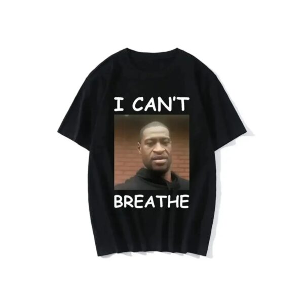 I Can Breathe George Floyd White Geek Letter Printed T-shirt Women's Casual Loose T-shirt Large Unisex Top