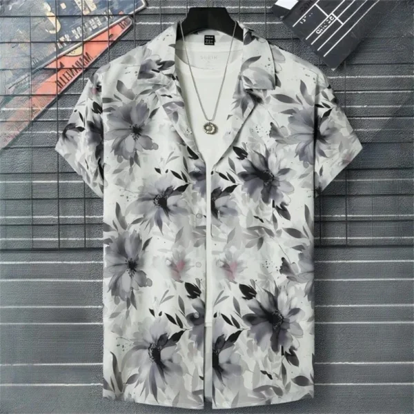 Hawaiian Style short-sleeved Shirt Jacket With 3D Digital printing, Loose And Casual men's shirt - Image 11