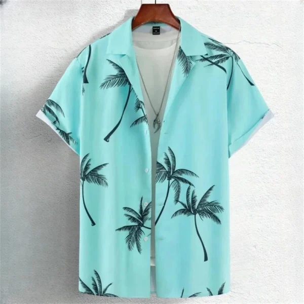 Hawaiian Style short-sleeved Shirt Jacket With 3D Digital printing, Loose And Casual men's shirt - Image 12