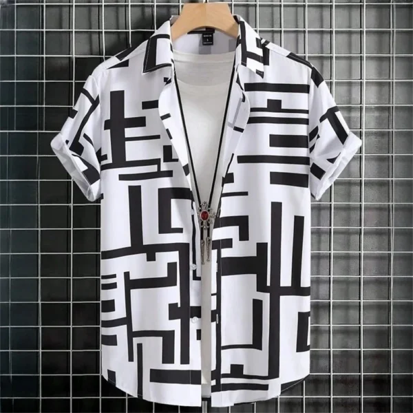 Hawaiian Style short-sleeved Shirt Jacket With 3D Digital printing, Loose And Casual men's shirt - Image 14