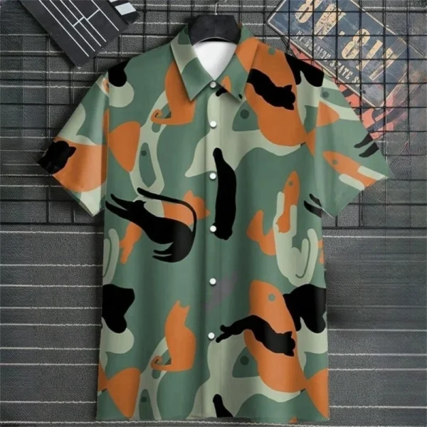 Hawaiian Style short-sleeved Shirt Jacket With 3D Digital printing, Loose And Casual men's shirt - Image 16