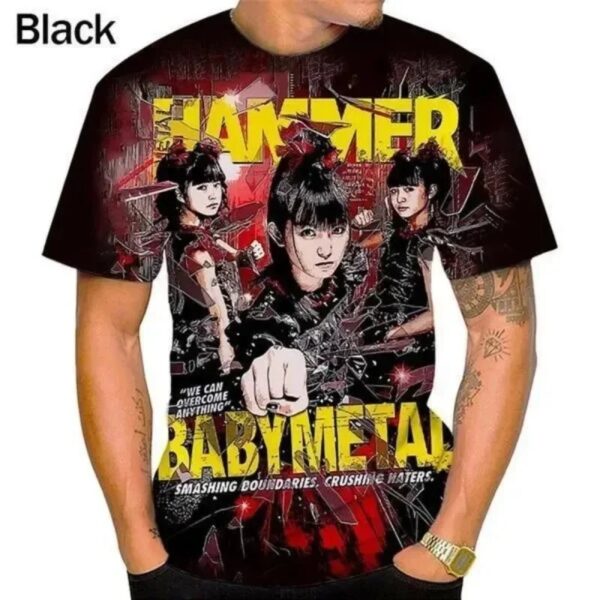 Japanese Girls Heavy Metal Band BABYMETAL 3D Print T Shirt Unisex Fashion Casual Hip-Hop Punk Cool Oversized Short Sleeve Tops - Image 2