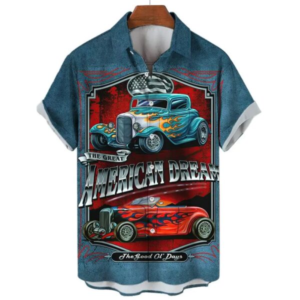 Hawaiian Shirt Man Streetwear Car 3d Print Graphic Street Beach Men's Shirt Casual Short Sleeves Button-down Shirt Man Top - Image 4