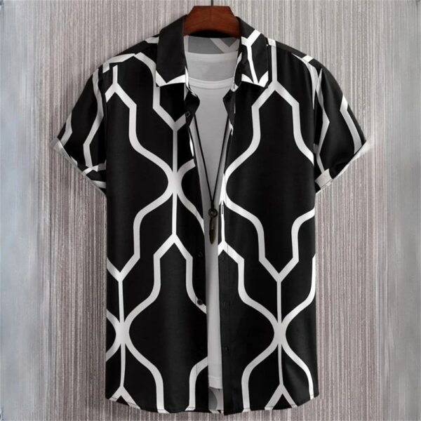 Hawaiian Style short-sleeved Shirt Jacket With 3D Digital printing, Loose And Casual men's shirt - Image 3