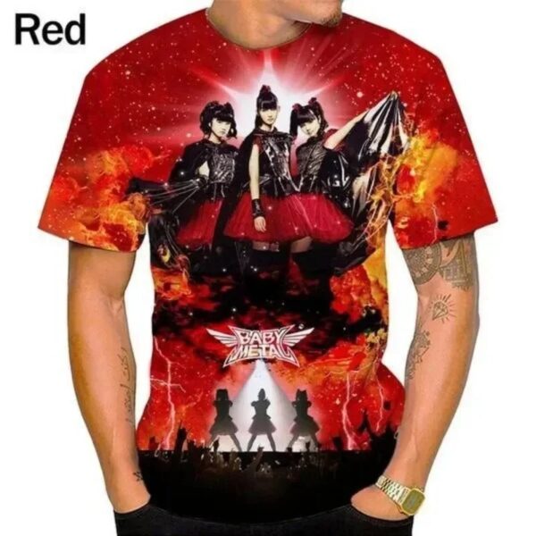 Japanese Girls Heavy Metal Band BABYMETAL 3D Print T Shirt Unisex Fashion Casual Hip-Hop Punk Cool Oversized Short Sleeve Tops - Image 4