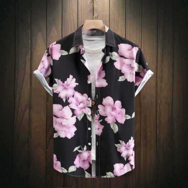Hawaiian shirt for men's casual loose flower 3D printed shirt for men's beach vacation plus size men's short sleeved shirt - Image 4