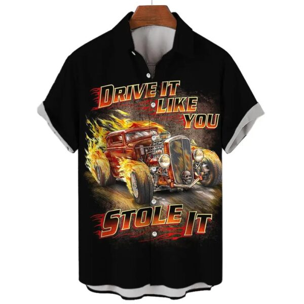 Hawaiian Shirt Man Streetwear Car 3d Print Graphic Street Beach Men's Shirt Casual Short Sleeves Button-down Shirt Man Top - Image 6