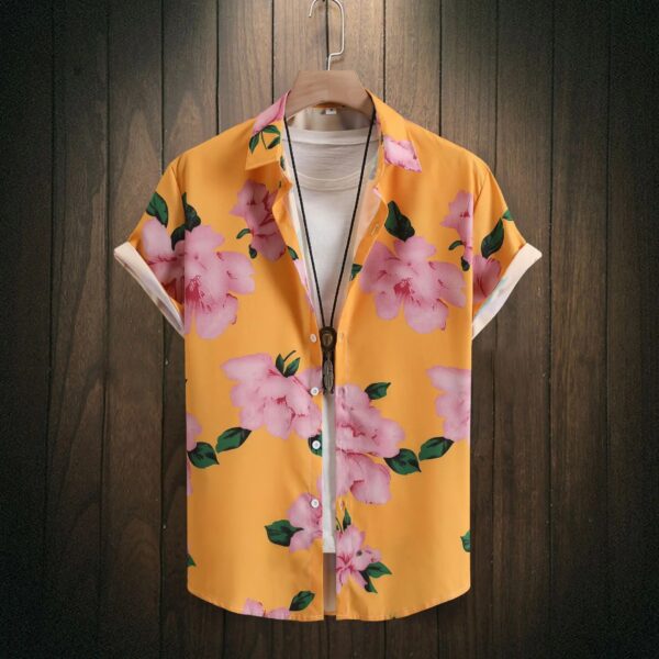 Hawaiian shirt for men's casual loose flower 3D printed shirt for men's beach vacation plus size men's short sleeved shirt - Image 5