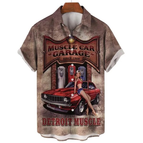 Hawaiian Shirt Man Streetwear Car 3d Print Graphic Street Beach Men's Shirt Casual Short Sleeves Button-down Shirt Man Top - Image 7