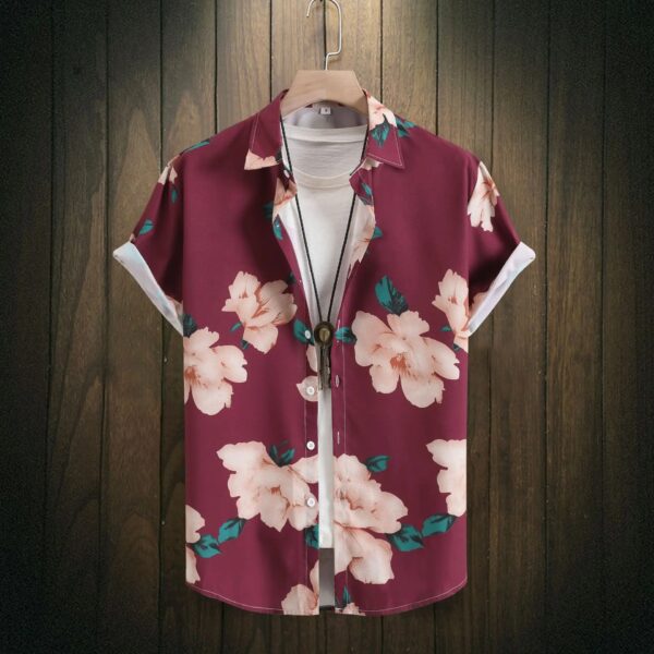 Hawaiian shirt for men's casual loose flower 3D printed shirt for men's beach vacation plus size men's short sleeved shirt - Image 7