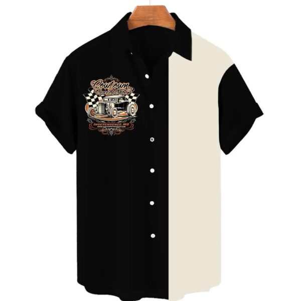 Hawaiian Shirt Man Streetwear Car 3d Print Graphic Street Beach Men's Shirt Casual Short Sleeves Button-down Shirt Man Top