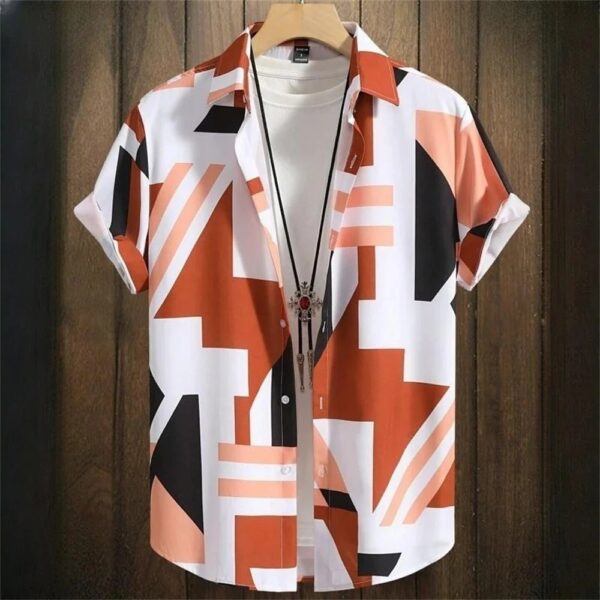 Hawaiian Style short-sleeved Shirt Jacket With 3D Digital printing, Loose And Casual men's shirt - Image 8