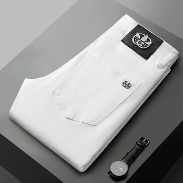 WhiteJeans Men's High-End European Style Jeans Lightweight Luxury Trendy Long Pants Business Casual Pants For Spring